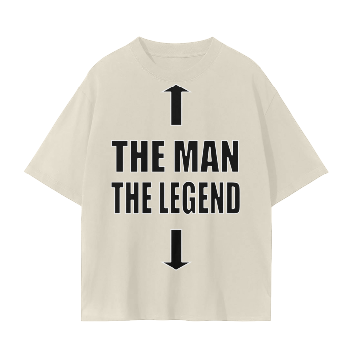 The Man, The Legend T-Shirt in cream..