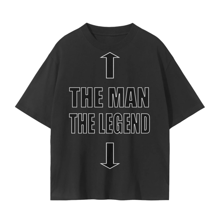 The Man, The Legend T-Shirt in black.