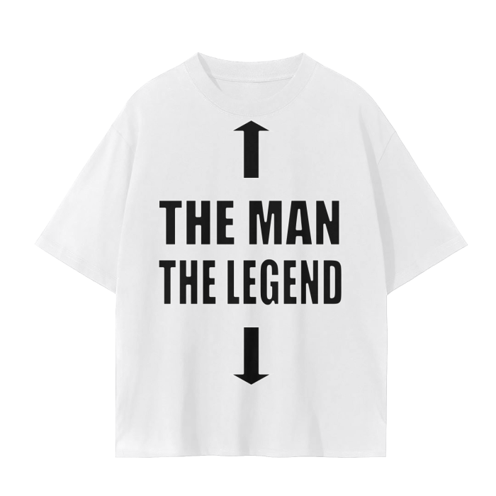 The Man, The Legend T-Shirt in white.